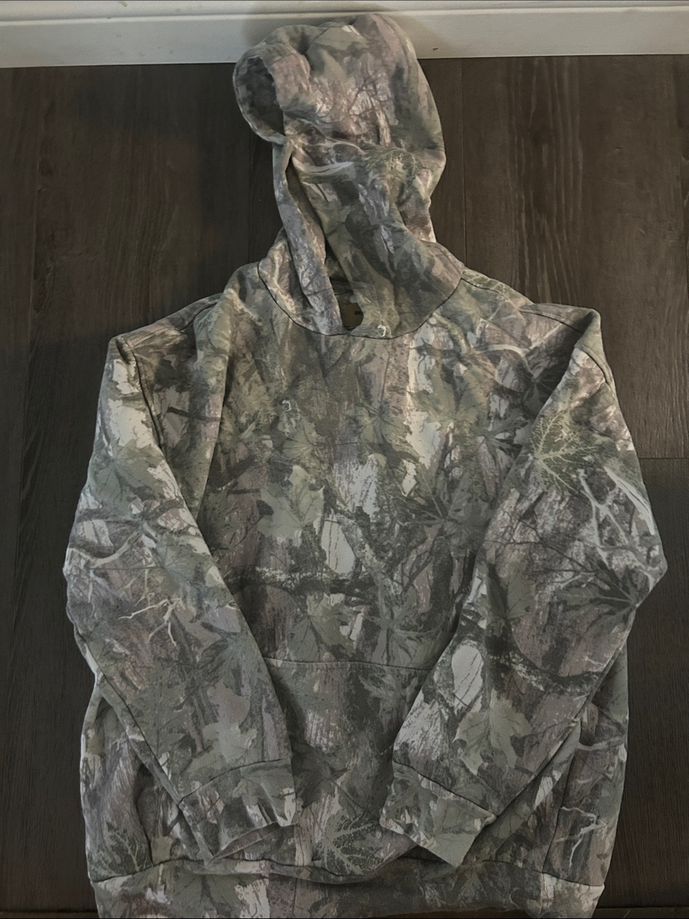 Camo Hooded Pullover Sweatshirt - Green Camouflage